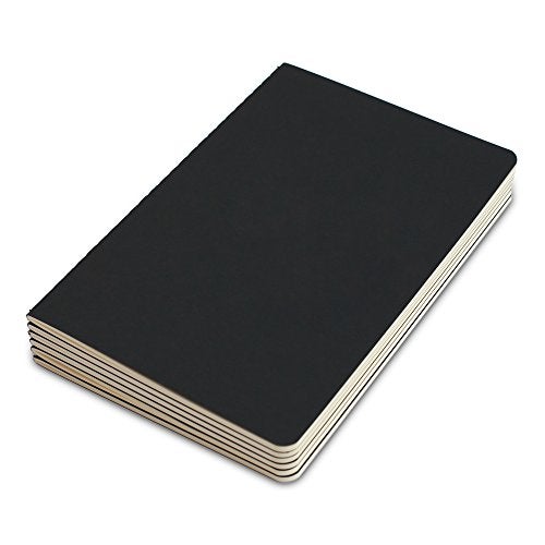 TWONE 6 Pack Notebooks Journal - 60 Blank Page/30 Sheets, Premium Thick Paper Soft Cover Journal for Travel, Office, Work, Office, Home, School, Business Writing, 5.5” x 8.25” (Black) - Image 4