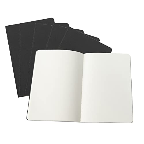 TWONE 6 Pack Notebooks Journal - 60 Blank Page/30 Sheets, Premium Thick Paper Soft Cover Journal for Travel, Office, Work, Office, Home, School, Business Writing, 5.5” x 8.25” (Black) - Image 1