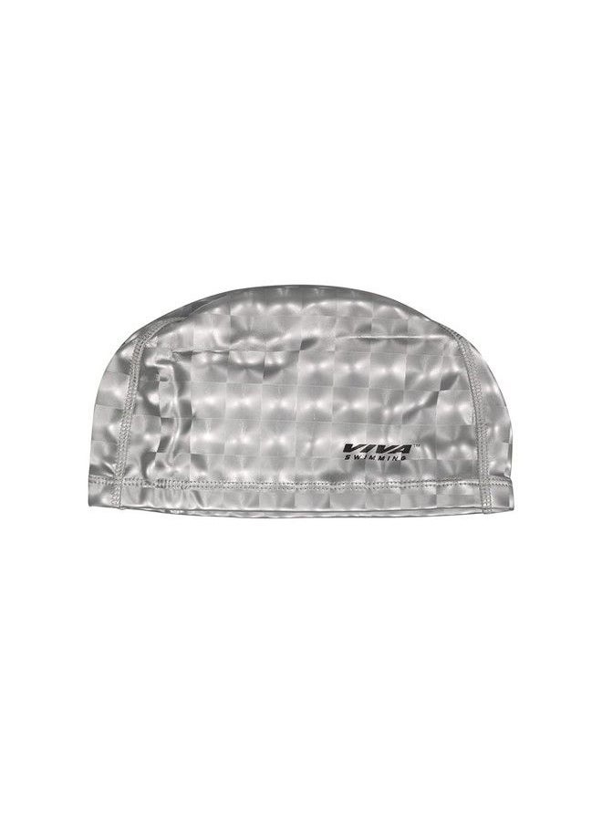 Viva Pu 3D Swimming Cap For Boys And Girls Appropriate For Long & Short Hair Cover Head To Keep Hair Dry Waterproof Swim Caps (Grey)  - Image 2