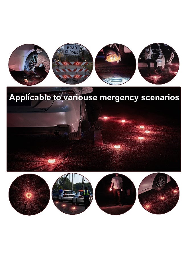 Loquat 3 Pack LED Road Flares Emergency Lights Roadside Safety Beacon Disc Flashing Warning Flare Kit, with Magnetic Base Hook for Car Truck Boats, 9 Flash Modes (Batteries Not Included) - Image 4