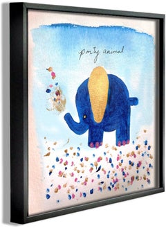 Stupell Industries Stupell Home Décor Party Animal Elephant Framed Giclee Texturized Art, 12 x 1.5 x 12, Proudly Made in USA  - Image 1