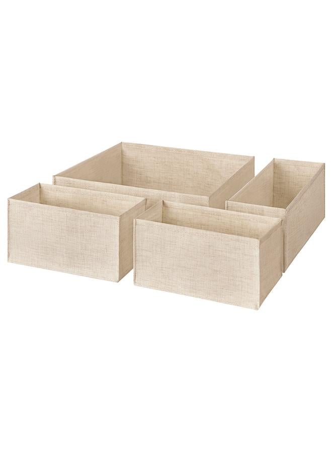 زبون منظمات الأدراج، مجموعة من 4 قطع، بيج - Image 1