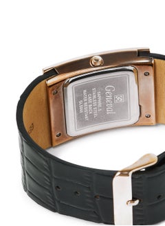 GENEVAL Leather Strap Analog Wrist Watch GLS044RWB - 34mm - Black  - Image 4