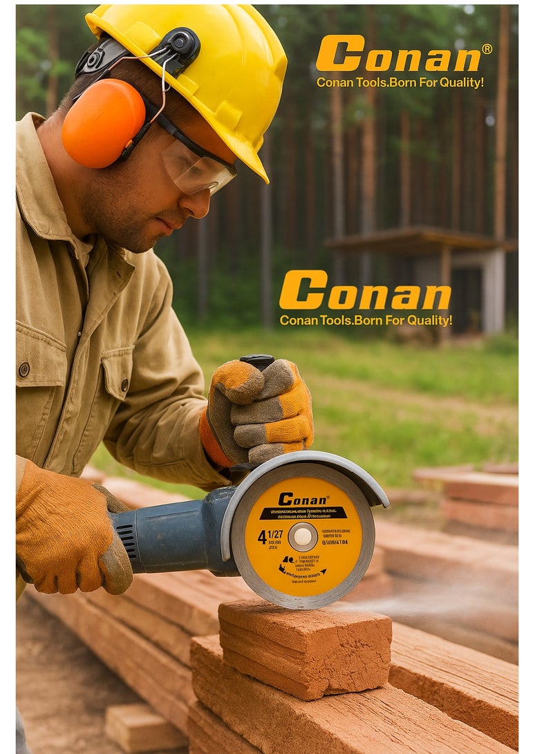 Conan 4.5" Diamond Stone Cutting Disc – Model COC221151, Wet & Dry Use, For Concrete & Stone, Ø115mm - Image 4