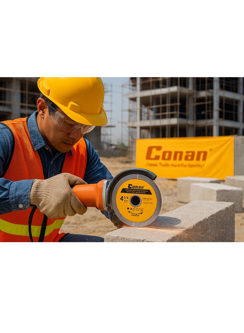 Conan 4.5" Diamond Stone Cutting Disc – Model COC221151, Wet & Dry Use, For Concrete & Stone, Ø115mm - Image 5