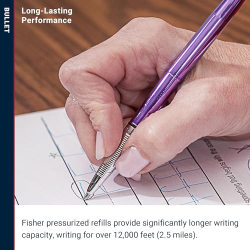 FISHER قلم فيشر سبيس بن رصاص، ضباب بنفسجي، قلم حبر جاف، نحاس، حبر أسود، علبة هدايا - Image 5