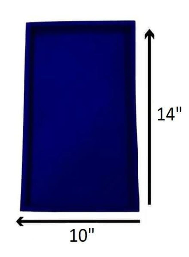 SENTONI Velvet Jewellery Finding Beading Tray Finding Display Organiser Perfect for Showcasing Rings Earrings Necklaces and Bracelets Jewellery Cosmetic Organizer Tray Pack of 2 (Blue, 14x10 Inch) - Image 5