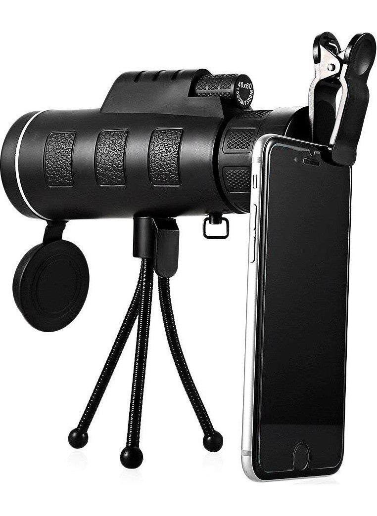 Profisher Monocular Telescope HD Binoculars Bak4 40X60 Tripod Phone Clip  - Image 2