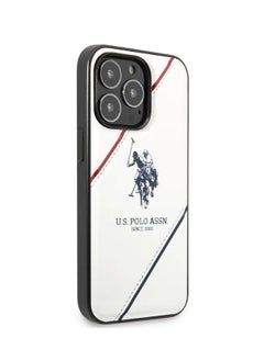 U.S. Polo Assn. USPA PU Leather Case with Embossed Double Line & Horse Logo iPhone 15 Pro Compatibility - White  - Image 4