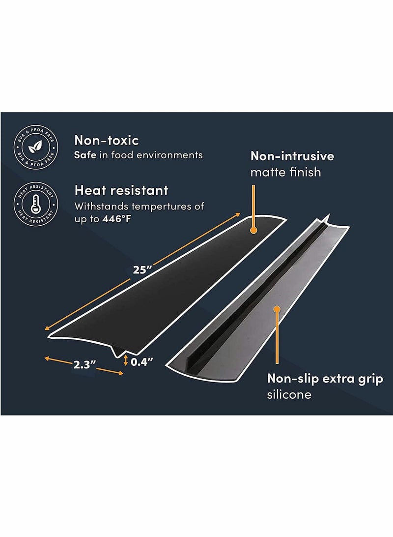 Excefore Silicone Stove Gap Covers (2 Pack), Heat Resistant Oven Gap Filler Seals Gaps Between Stovetop and Counter, Easy to Clean (25”)  - Image 4