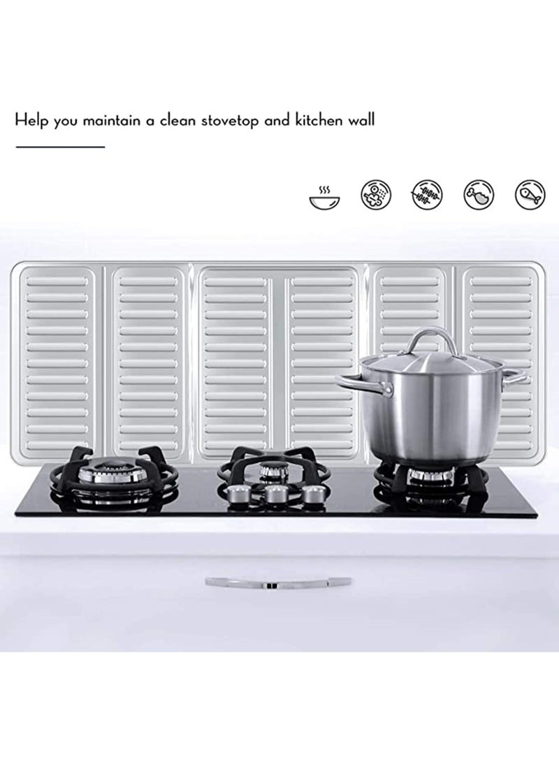 Happy Home 3-Sided Oil Splash Guard for Stovetop Protection, Non-Stick Aluminum, Foldable for Use While Cooking - Silver - Image 4