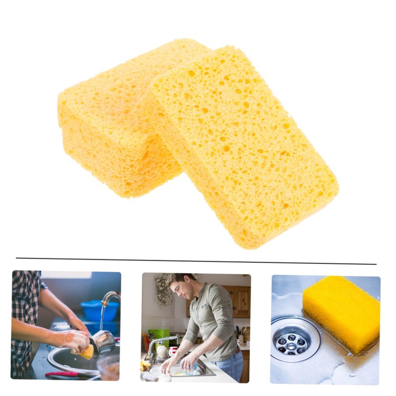 4Pcs Double Sided Cellulose Cleaning Sponges Kitchen Dishwashing Pads Highly Absorbent Decontamination Scrubbers For Sink Stove Dishes Cleaning - Image 3