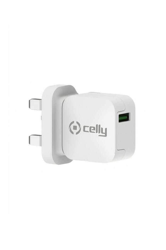 Celly USB Charger 12W Fast Charger Wall Plug Turbo Charge 2.4A Travel Adapter Quick Charge Mobile Charger Power Adapter Compatible for All Samsung, Iphone & All Android Devices.  - Image 1