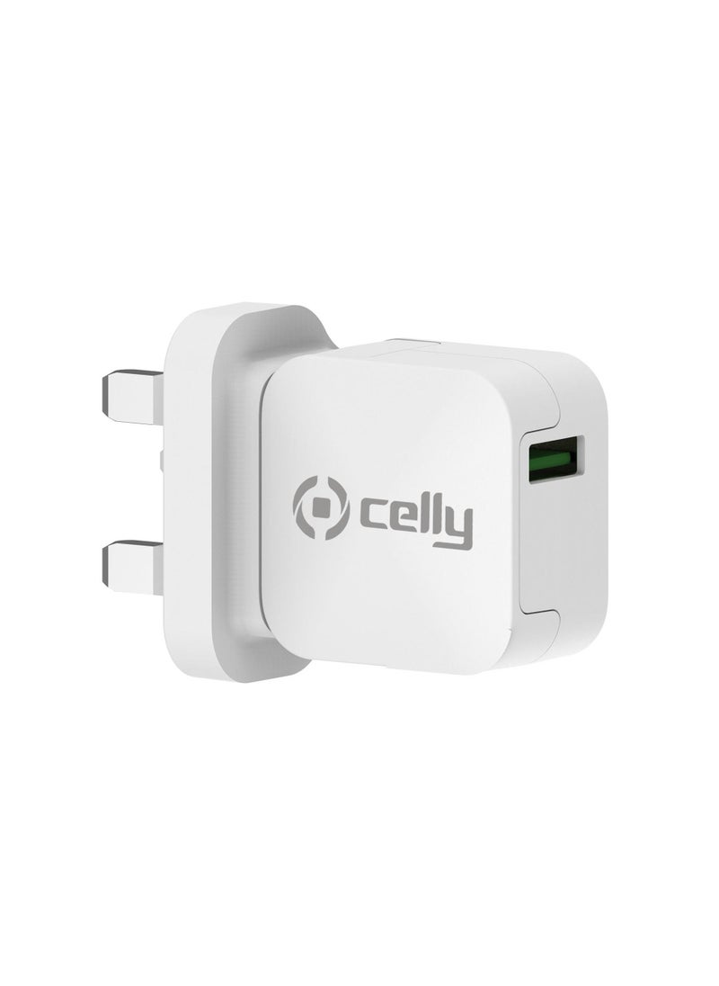 Celly - USB Charger 12W Fast Charger Wall Plug Turbo Charge 2.4A Travel Adapter Quick Charge Mobile Charger Power Adapter Compatible for All Samsung, Iphone & All Android Devices. - Image 1