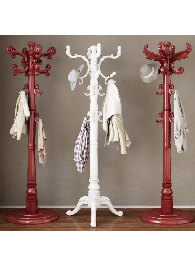 European Solid Wood Coat Rack Floor-standing Clothes Rack Household Rack Clothes Rack Bedroom Clothes Rack Rack Clothes Hanger-Color:  - Image 2