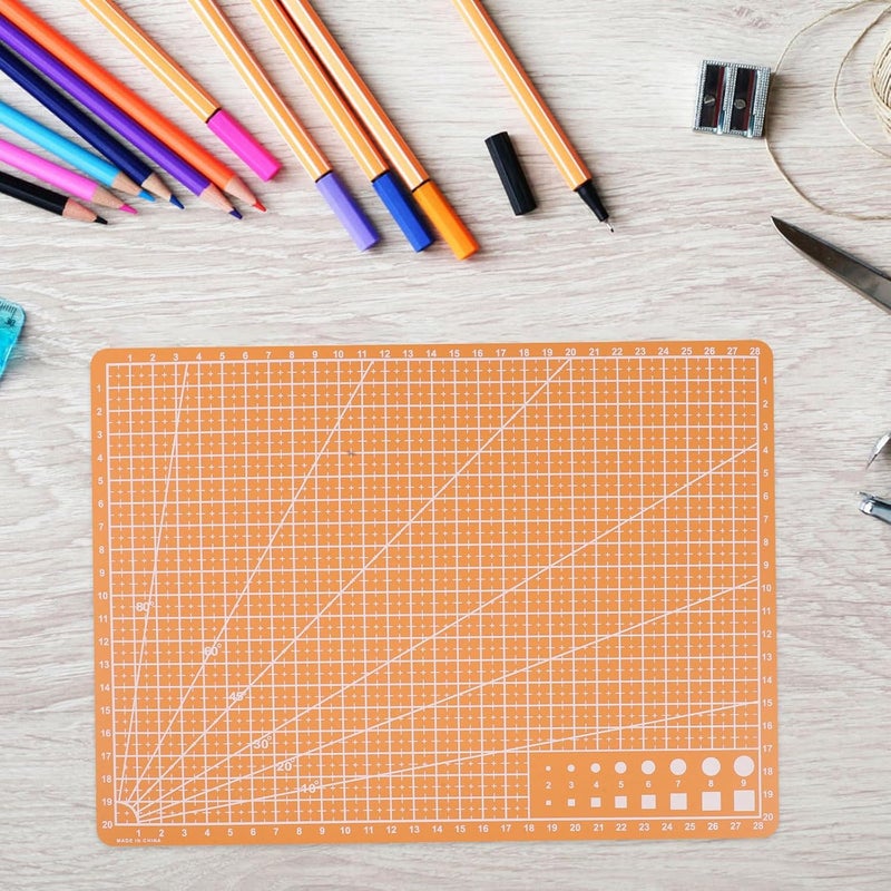 Double Sided A4 Carving Cutting Mat for Artists and Sewing Crafts, Orange 30×22cm Reusable Craft Cutting Board for Hobbyists and Precision Drafting - Image 5