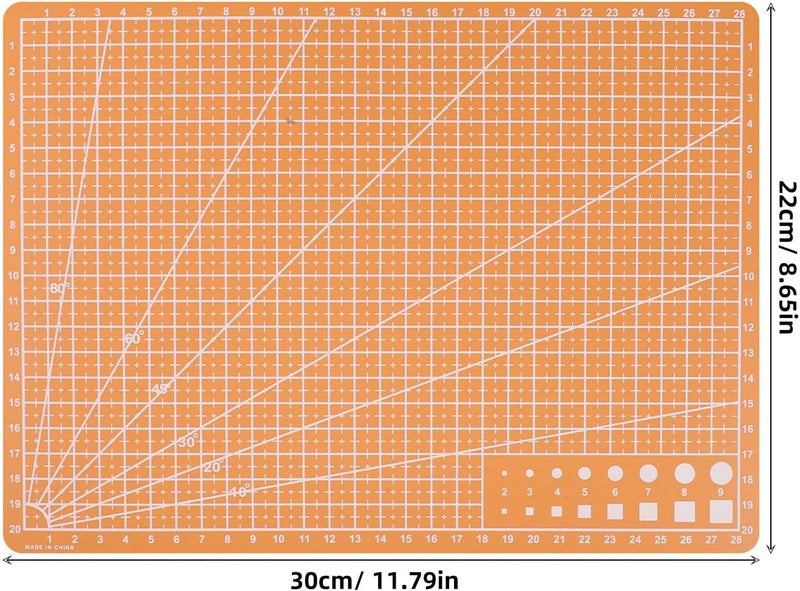 Double Sided A4 Carving Cutting Mat for Artists and Sewing Crafts, Orange 30×22cm Reusable Craft Cutting Board for Hobbyists and Precision Drafting - Image 2