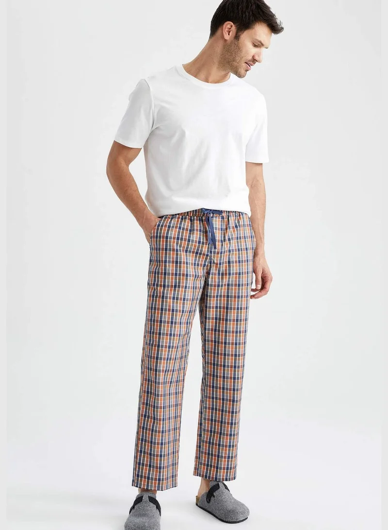 ديفاكتو Long Fit Tie Waist Check Print Pyjama Bottom