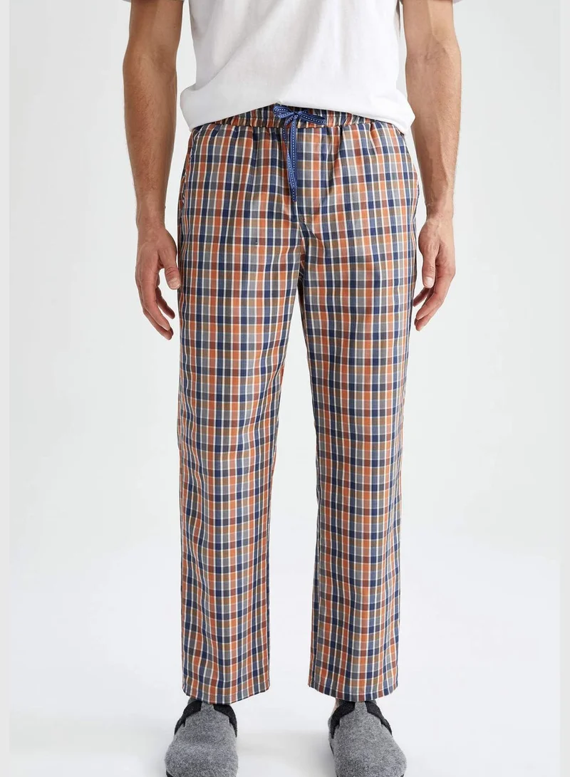 ديفاكتو Long Fit Tie Waist Check Print Pyjama Bottom