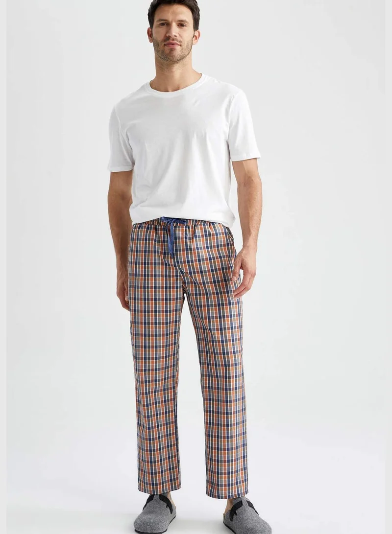 ديفاكتو Long Fit Tie Waist Check Print Pyjama Bottom