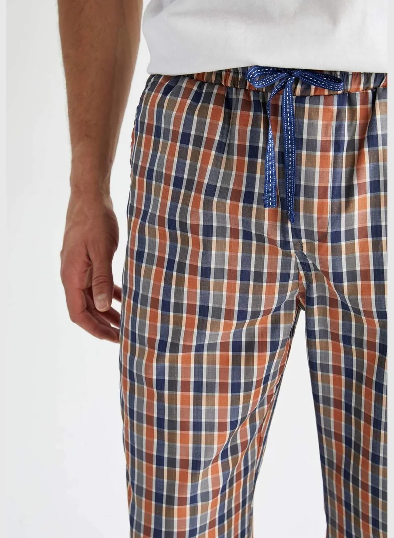 ديفاكتو Long Fit Tie Waist Check Print Pyjama Bottom