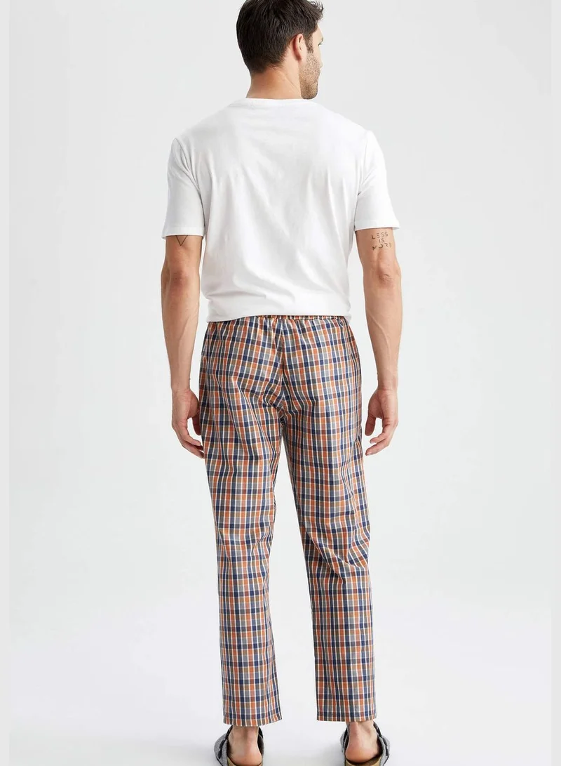 ديفاكتو Long Fit Tie Waist Check Print Pyjama Bottom