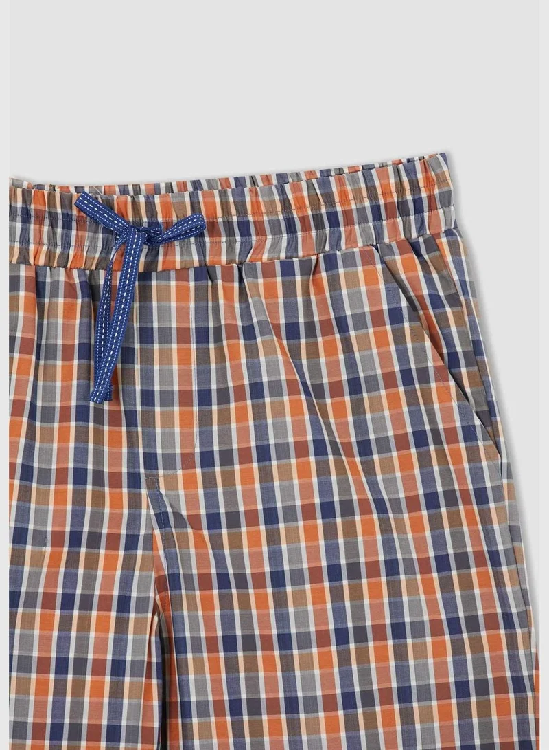 ديفاكتو Long Fit Tie Waist Check Print Pyjama Bottom
