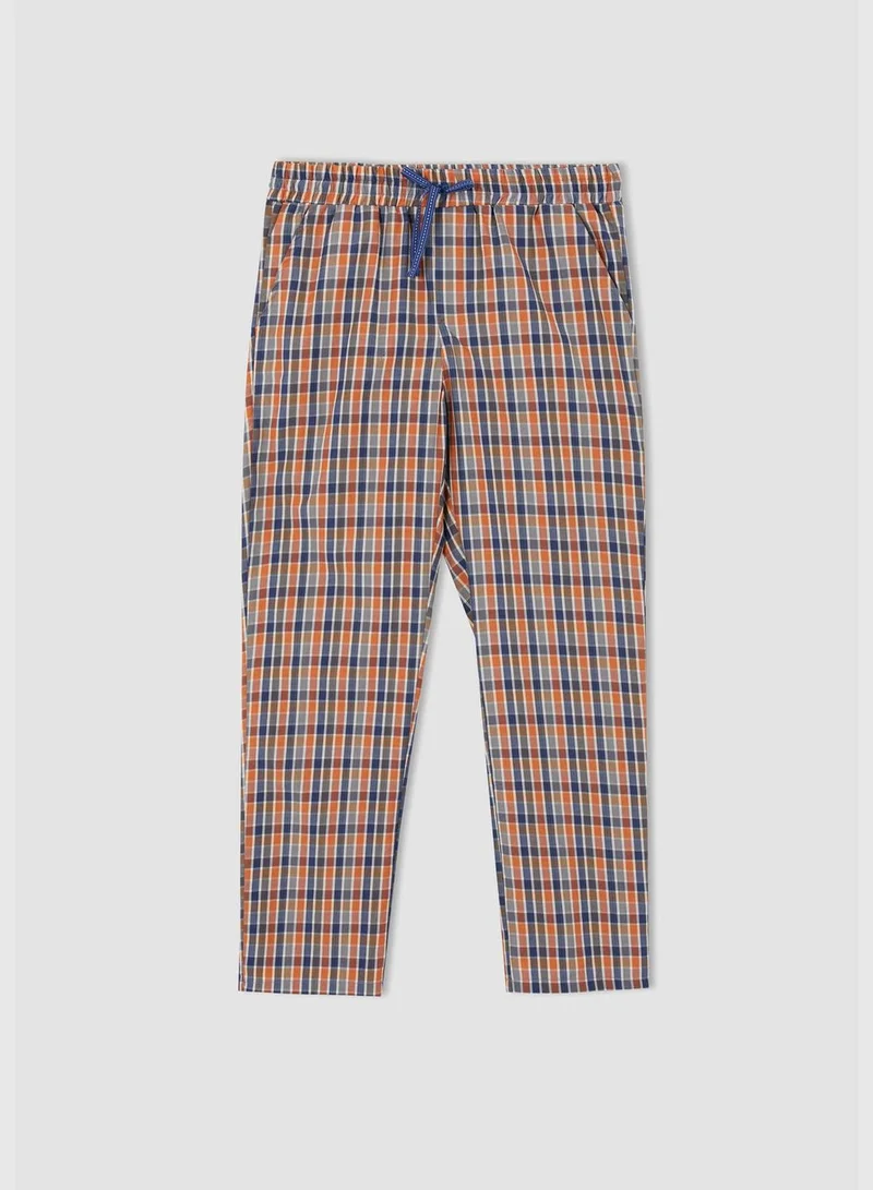 ديفاكتو Long Fit Tie Waist Check Print Pyjama Bottom