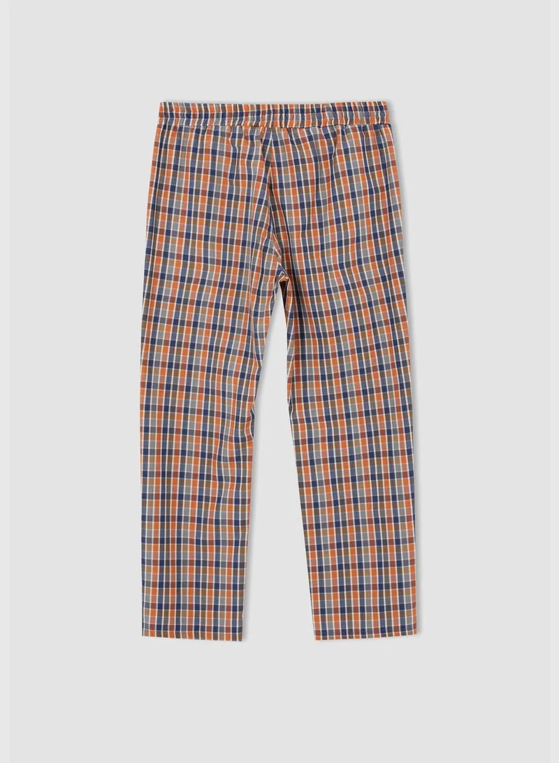 ديفاكتو Long Fit Tie Waist Check Print Pyjama Bottom