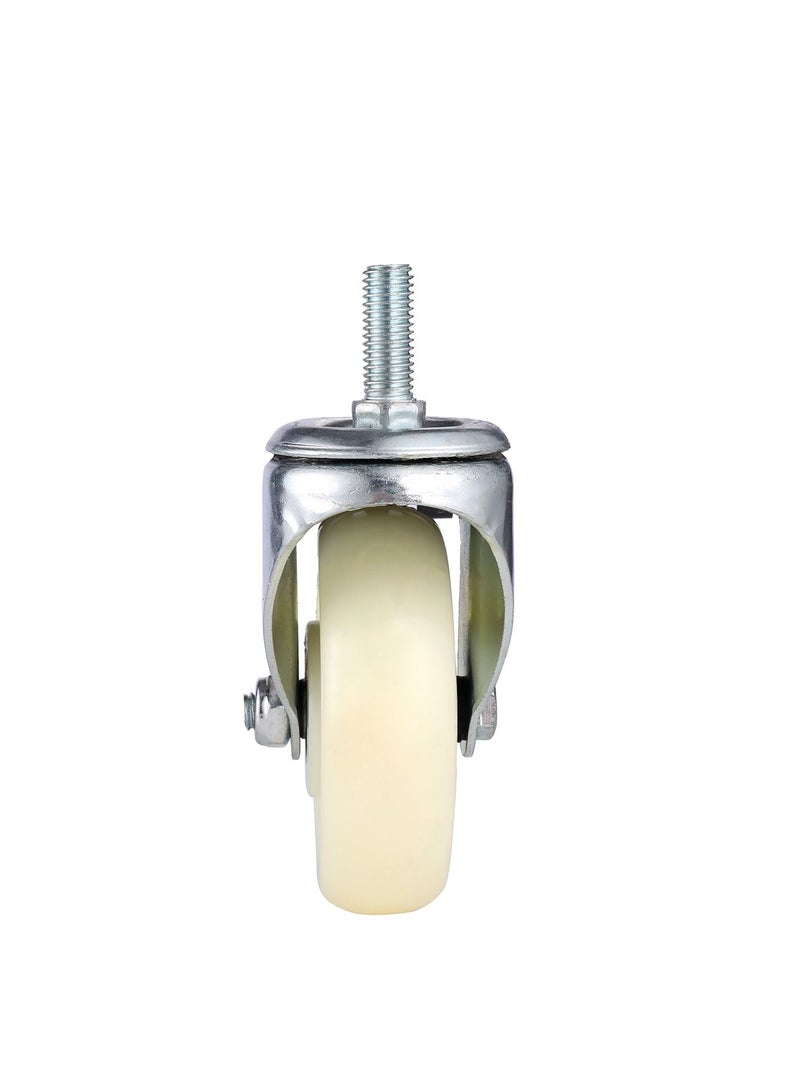 BMB tools 2-Piece 125mm White PP Double Ball Bearing Caster - Swivel with Brake - Screw M12x30mm - Image 4