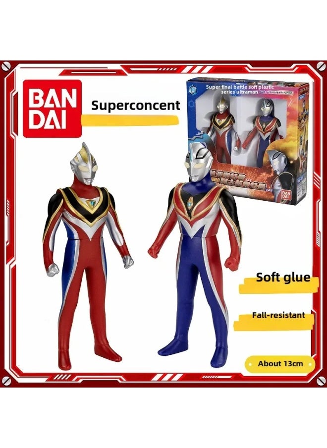 Generic - Authentic Bandai Dinosaursaurio Agrux Race King Tao Man Monster Battle Soft Rubber Doll Toy Action Figure Collectible For Kids-Color:69054 Jian Ultraman Vs Beria Soft Rubber Doll - Image 1