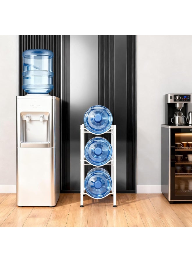 بلومنغ تايم رف تخزين زجاجات المياه من الفولاذ المقاوم للصدأ بثلاثة أرفف، سعة 132 رطلاً، منظم أرفف متين قابل للتكديس - Image 2