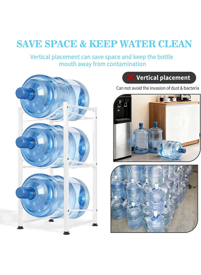 بلومنغ تايم رف تخزين زجاجات المياه من الفولاذ المقاوم للصدأ بثلاثة أرفف، سعة 132 رطلاً، منظم أرفف متين قابل للتكديس - Image 3