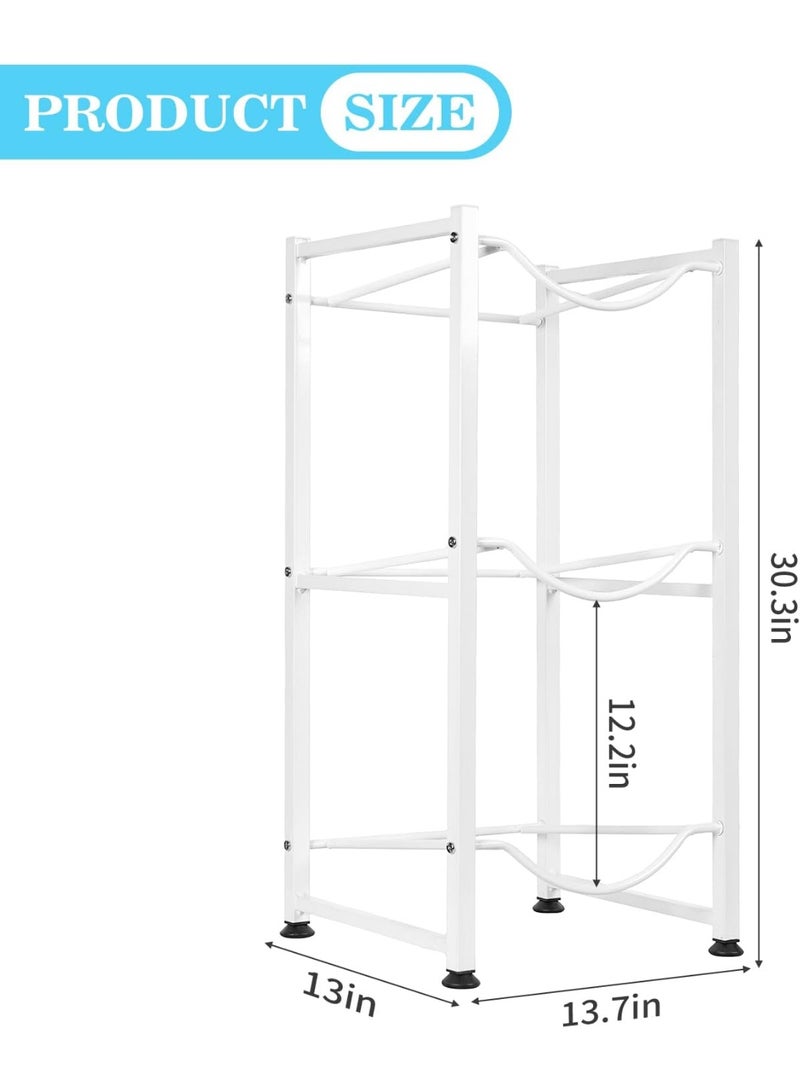 بلومنغ تايم رف تخزين زجاجات المياه من الفولاذ المقاوم للصدأ بثلاثة أرفف، سعة 132 رطلاً، منظم أرفف متين قابل للتكديس - Image 4