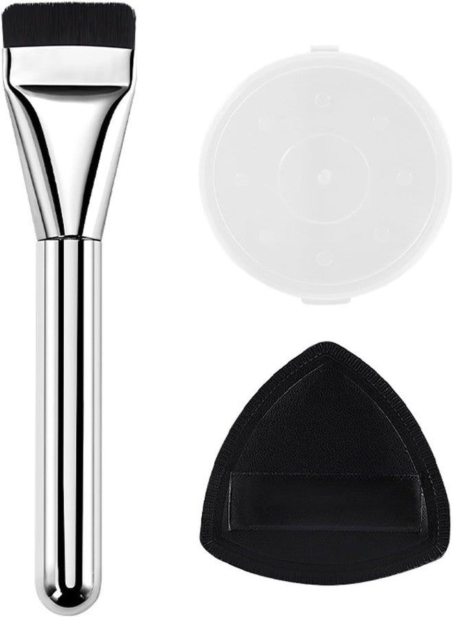 Ruby Face Rubyface Flat Foundation Brush, Ultra Thin Flat Head Strong Thin Brushes - Makeup Sponges Puff Included, Complete Foundation Brush Set for Women Girls - Image 2