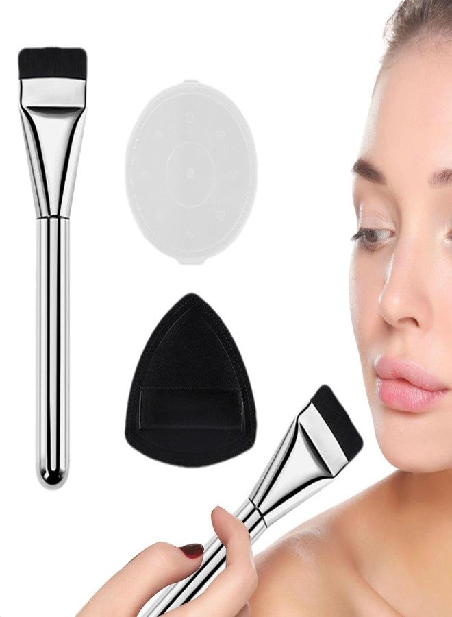 Ruby Face Rubyface Flat Foundation Brush, Ultra Thin Flat Head Strong Thin Brushes - Makeup Sponges Puff Included, Complete Foundation Brush Set for Women Girls - Image 1