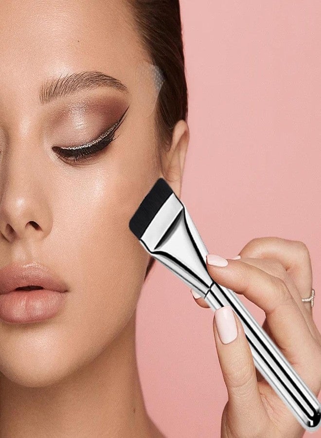 Ruby Face Rubyface Flat Foundation Brush, Ultra Thin Flat Head Strong Thin Brushes - Makeup Sponges Puff Included, Complete Foundation Brush Set for Women Girls - Image 3