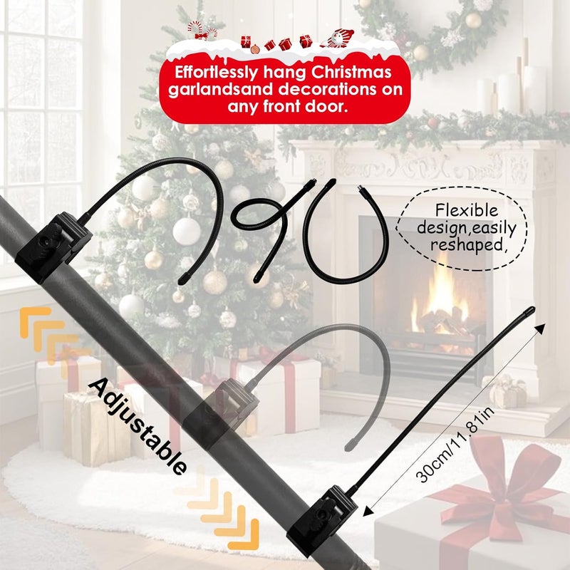 Docaharbour Garland Hanger for Front Door Frame, Adjustable 18"- 40" Heavy-Duty Garland Holder for Door Frame Christmas & Halloween Decorations, Wreaths, Lights, No-Drill, Damage-Free - Image 3