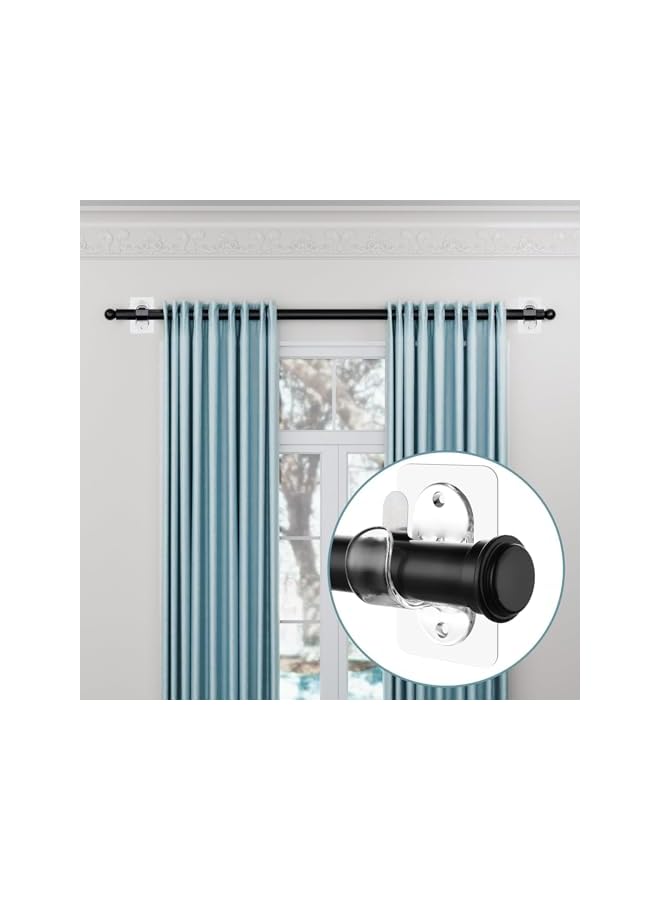 erorex 2 PCS Transparent Curtain Rod Bracket, No Drilling Adhesive Curtain Rod Holders for Max 18LB Load Capacity, Nail Free Curtain Rod Hooks for for Bathroom, Living Room, Kitchen - Image 5