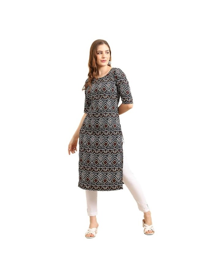 Pinkmint store Women's Crepe Regular Fashion Kurta 2XL - Image 1