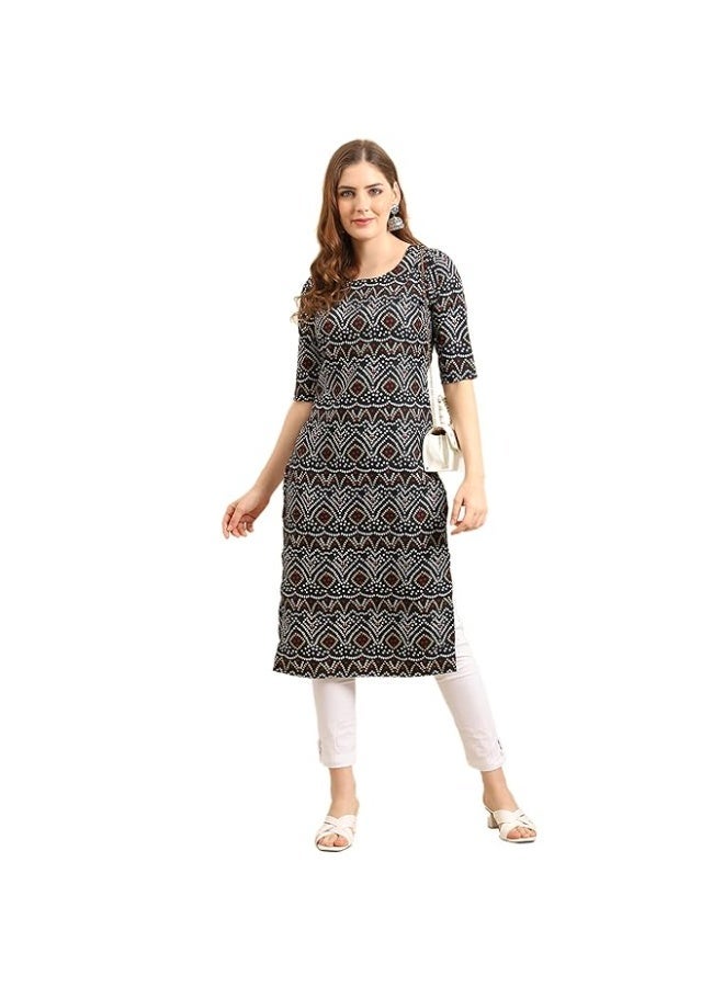 Pinkmint store Women's Crepe Regular Fashion Kurta 2XL - Image 3