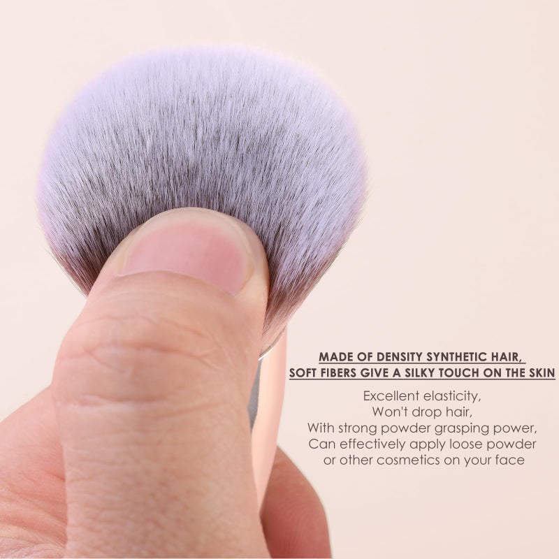 KINGMAS Foundation Brush, Dual-Ended Angled Makeup Brush for Foundation and Contour Blending Liquid Powder, Concealer Cream Cosmetics Blush, Cruelty Free Vegan (Pink) - Image 4