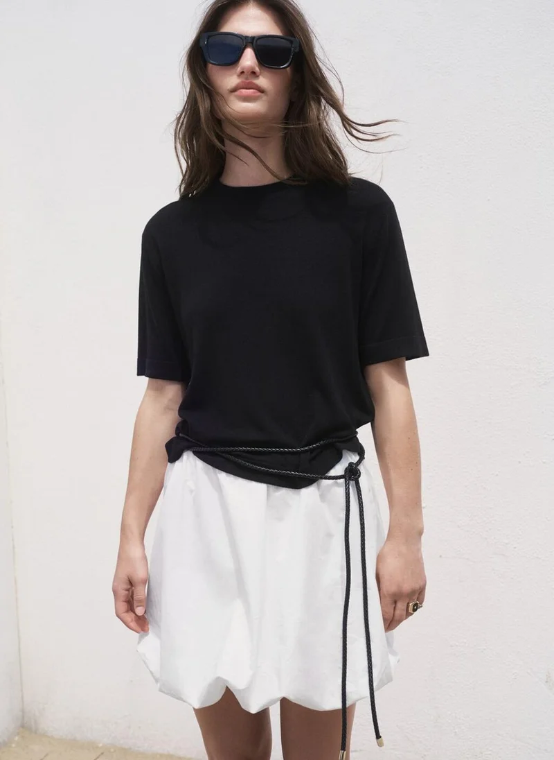 مانجو Short-sleeved fine-knit sweater