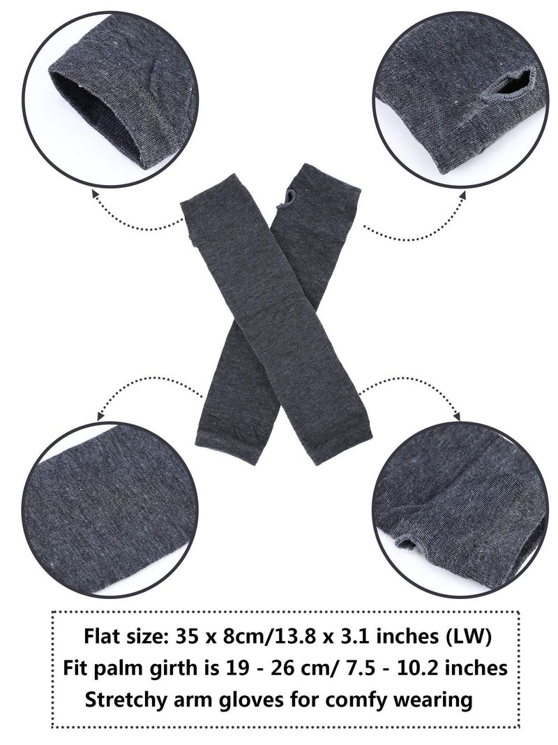 SATINIOR 6 Pairs Long Fingerless Gloves for Women Winter Arm Warmers Knit Thumbhole Stretchy(Fresh Color) - Image 3