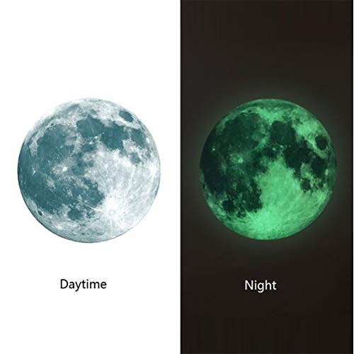 Desi Rang Glow in The Dark Moon Large 30 cm Grey Color (in Day) Wall Sticker 3D Luminous Ceiling Decal for Kids Bedroom, Nursery & Home Decor Self-Adhesive Radium Starry Astronomy Sky Set - Image 4