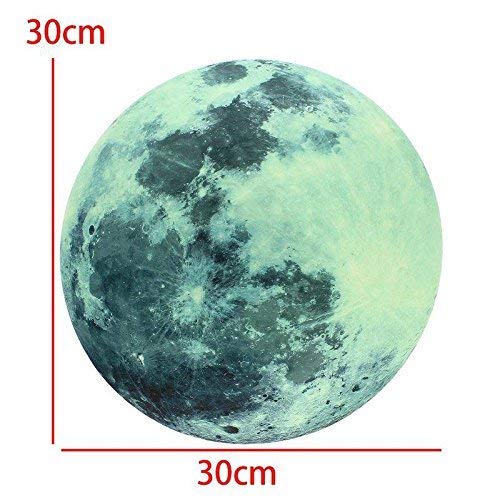 Desi Rang Glow in The Dark Moon Large 30 cm Grey Color (in Day) Wall Sticker 3D Luminous Ceiling Decal for Kids Bedroom, Nursery & Home Decor Self-Adhesive Radium Starry Astronomy Sky Set - Image 5