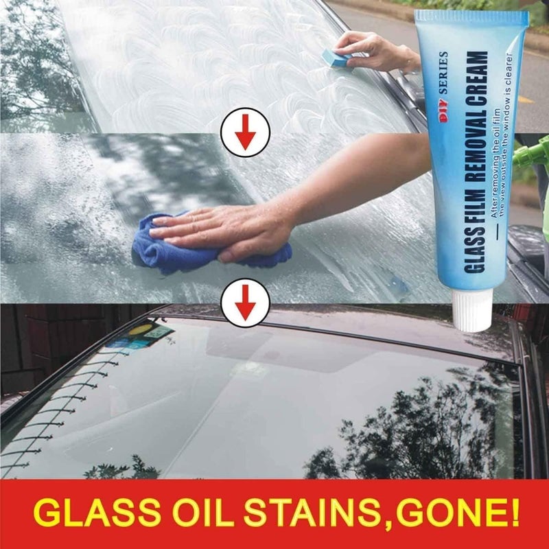 Car Glass Oil Film Cleaner, Glass Film Removal Cream, Glass Oil Film Remover for Car,Car Windshield Oil Film Cleaner (4 Set) - Image 2