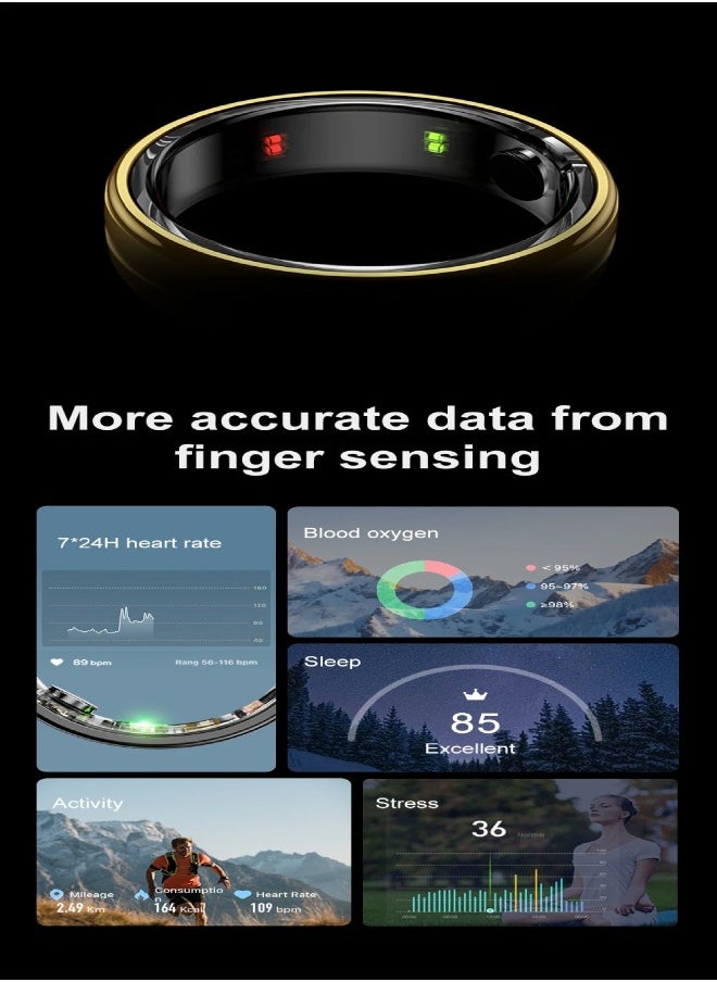Generic COLMI R06 Smart Ring with Charging Case for Men Women, Heart Rate and Oxygen Monitor IP68  5ATM Waterproof, Sport  - Image 5