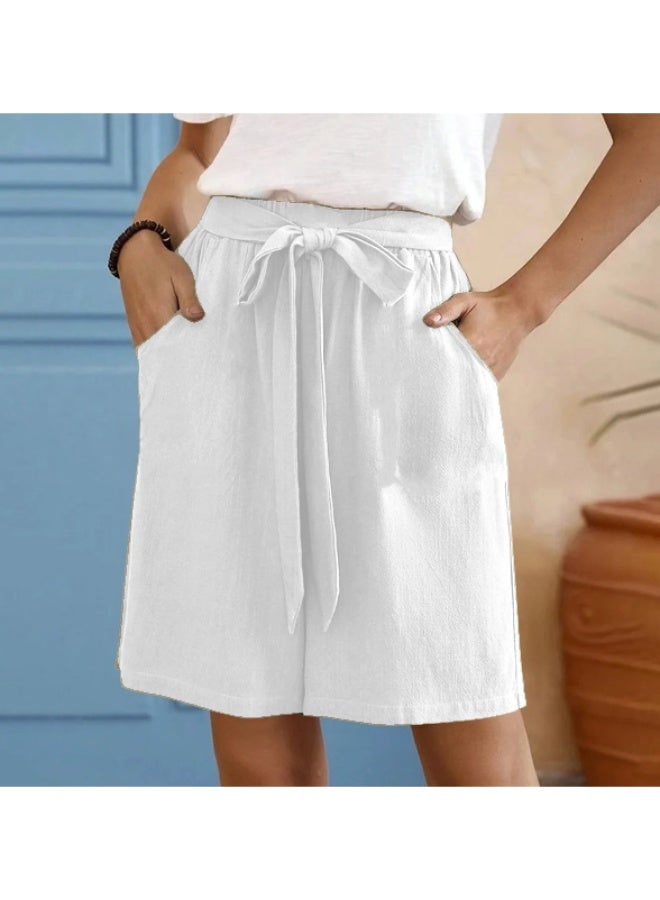 Elastic Waistband Loose Breathable Shorts with Pockets Free Size - Image 1
