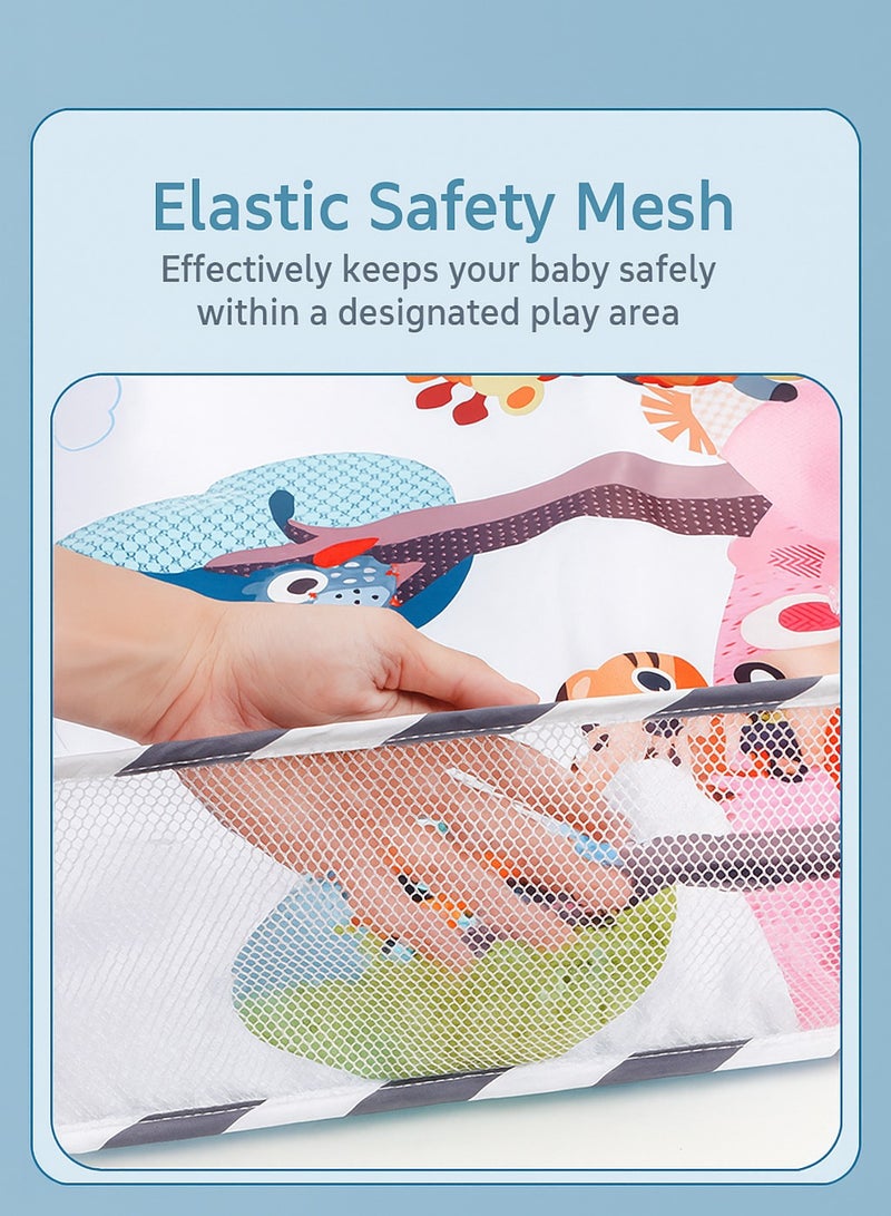 Lion Baby Playpen & Activity Gym Mat 70x50x45cm with 8 Ocean Balls, Foldable & Washable  - Image 5